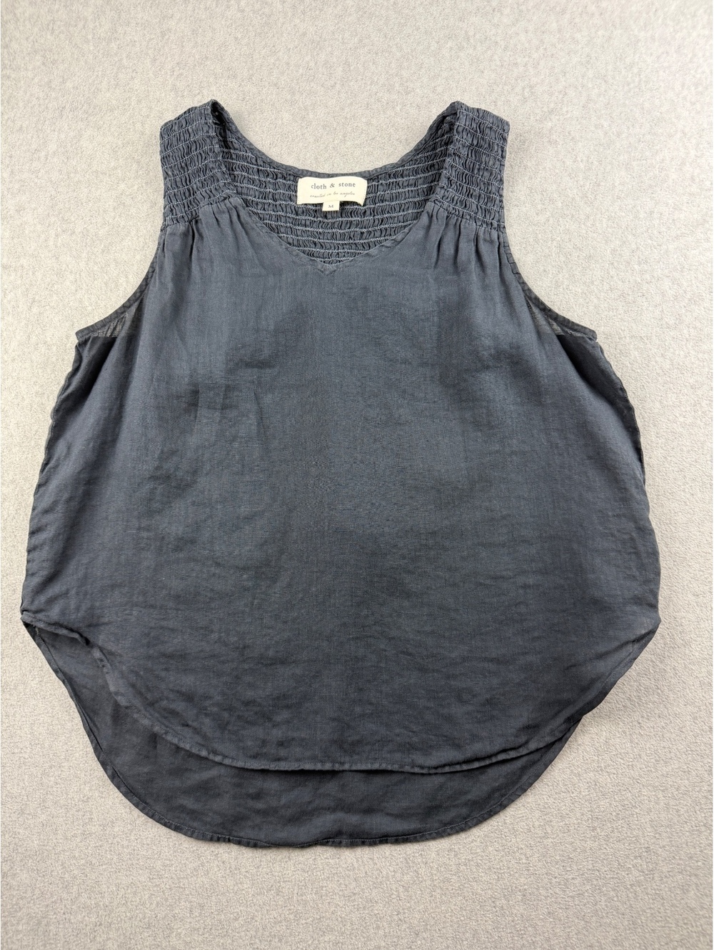 cloth & stone Black Smocked Tank Top